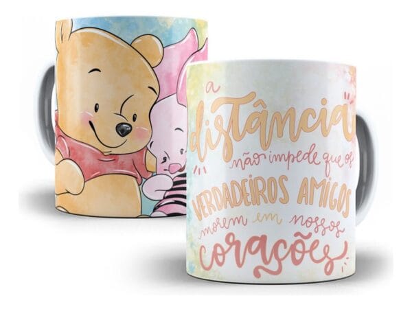 Estampas Caneca + Almofada Urso Pooh Amigos Amizade Em Corel