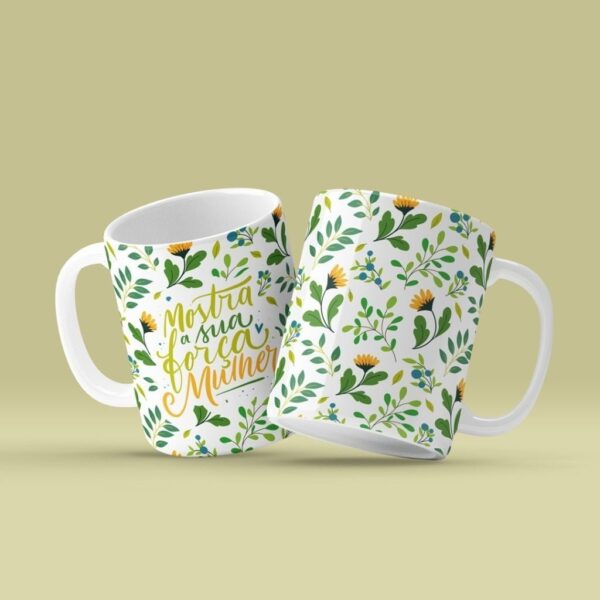 Estampas Caneca Caderno Agenda Mulher 2023 Floral + Frases