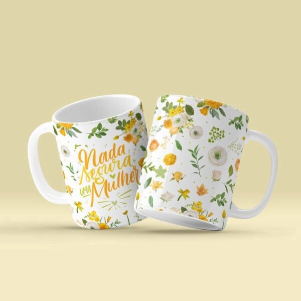 Estampas Caneca Caderno Agenda Mulher 2023 Floral + Frases