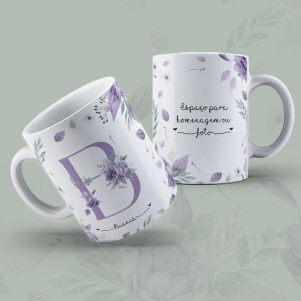 Estampas Caneca Dia Da Mulher Alfabeto Floral Sublimação Png