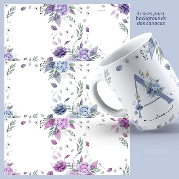 Estampas Caneca Dia Da Mulher Alfabeto Floral Sublimação Png