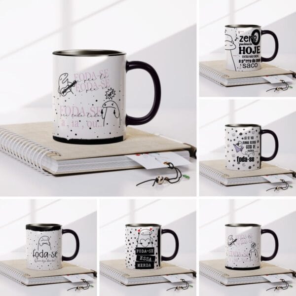 Estampas Caneca Flork Foda-se Zero Paciência Bolado Não Enche
