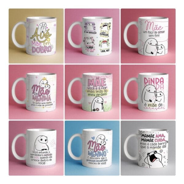 Estampas Caneca Flork Mães Arquivos Sublimação Autista Pet