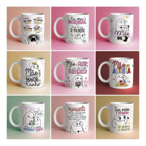 Estampas Caneca Flork Mães Arquivos Sublimação Autista Pet