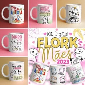 Estampas Caneca Flork Mães Arquivos Sublimação Autista Pet