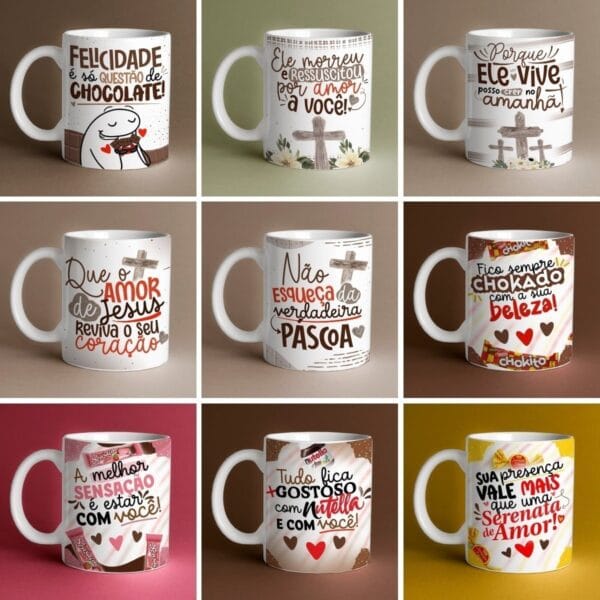 Estampas Caneca Flork Páscoa Personalizados P Sublimação