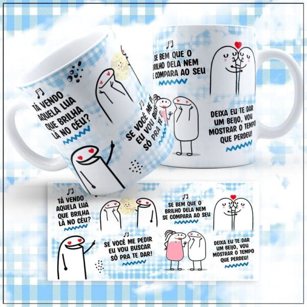 Estampas Caneca Flork Ta Vendo Aquela Lua Que Brilha Lá No Céu