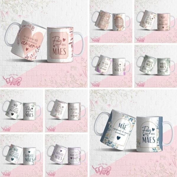 Estampas Caneca Foral Dia Das Mães Sublimação Em Corel Draw