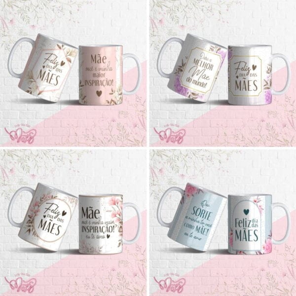 Estampas Caneca Foral Dia Das Mães Sublimação Em Corel Draw