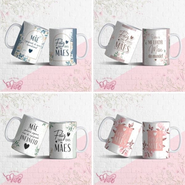 Estampas Caneca Foral Dia Das Mães Sublimação Em Corel Draw