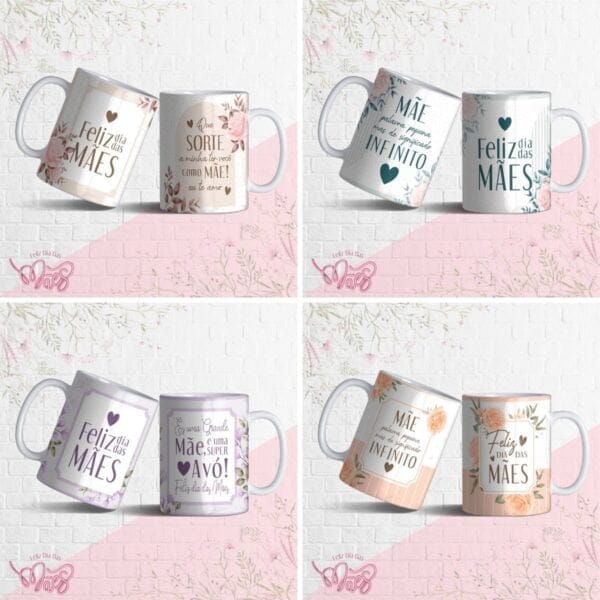 Estampas Caneca Foral Dia Das Mães Sublimação Em Corel Draw