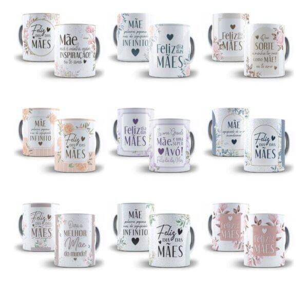 Estampas Caneca Foral Dia Das Mães Sublimação Em Corel Draw
