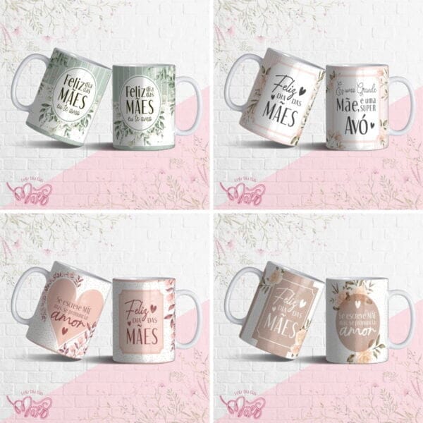 Estampas Caneca Foral Dia Das Mães Sublimação Em Corel Draw