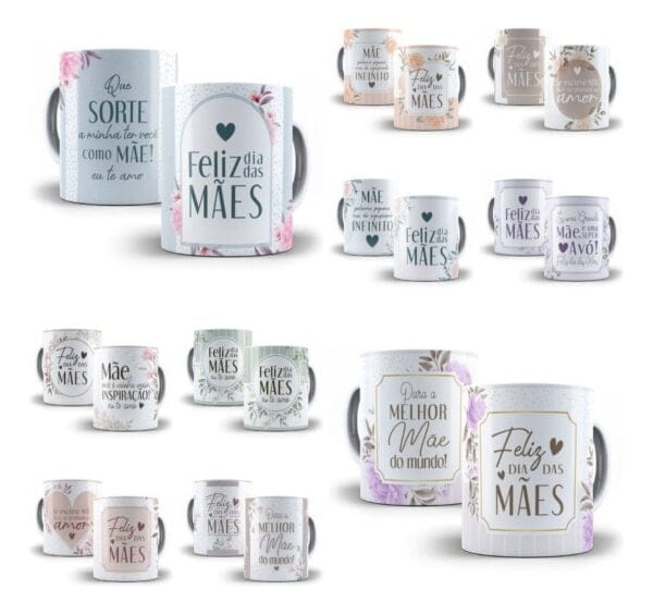 Estampas Caneca Foral Dia Das Mães Sublimação Em Corel Draw