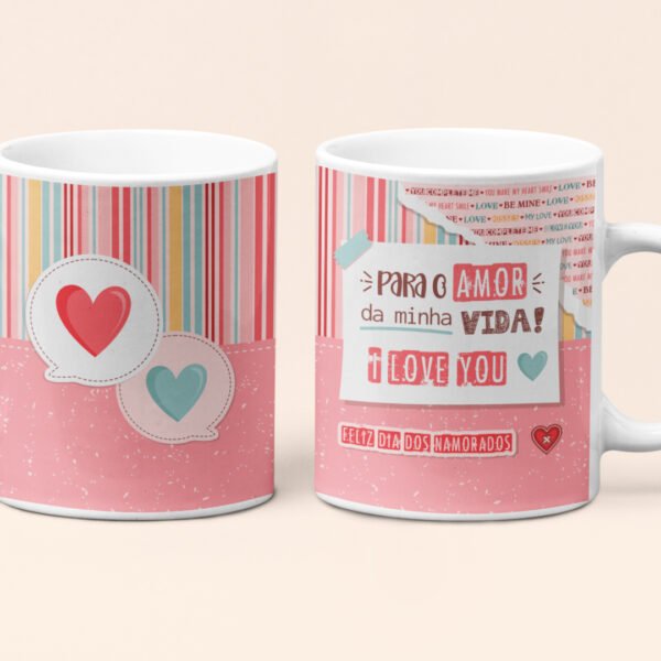 Estampas Caneca Namorados 2024 I Love You Amor Sublimação