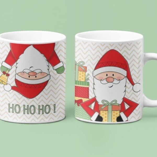 Estampas Caneca Natal Papai Noel Anjinhos Árvore Em Jpg