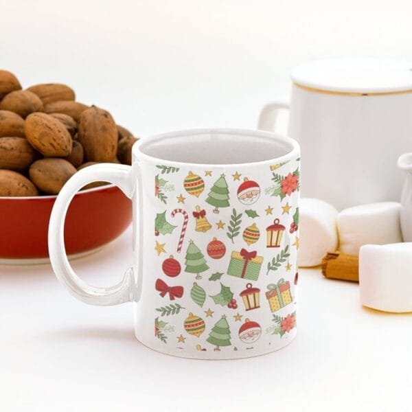 Estampas Caneca Natal Papai Noel Anjinhos Árvore Em Jpg