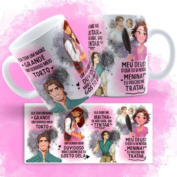Estampas Caneca Sorriso Torto Namorados Ele E Ela Sublimação