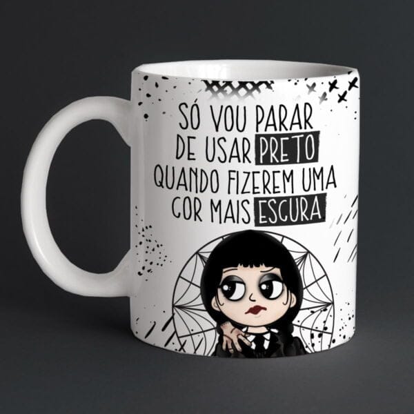 Estampas Caneca Wandinha Família Addams Mercredi Mercoledì
