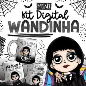 Estampas Caneca Wandinha Família Addams Mercredi Mercoledì