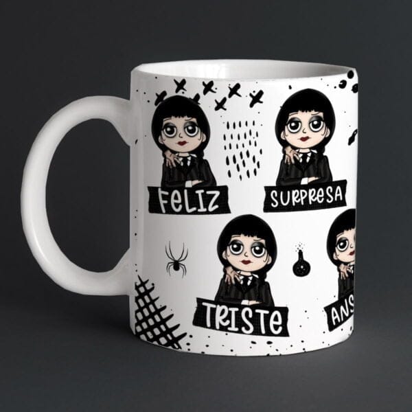 Estampas Caneca Wandinha Família Addams Mercredi Mercoledì