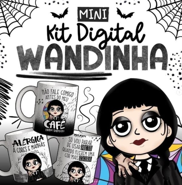 Estampas Caneca Wandinha Família Addams Mercredi Mercoledì