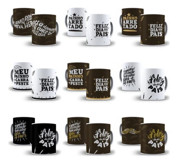 Estampas Dia Dos Pais Caneca Almofada Azulejo Frases Vetores