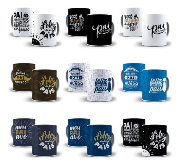Estampas Dia Dos Pais Caneca Almofada Azulejo Frases Vetores