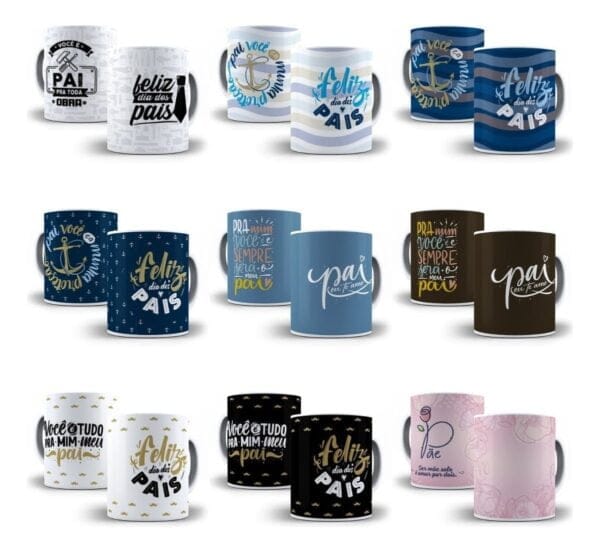 Estampas Dia Dos Pais Caneca Almofada Azulejo Frases Vetores