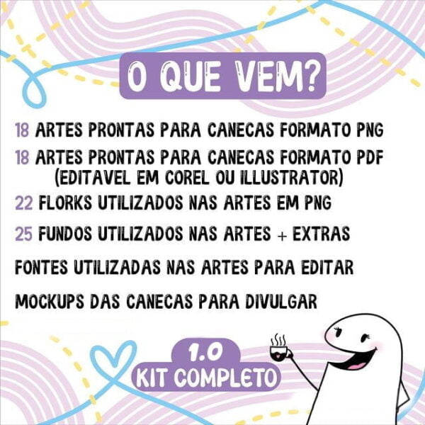 Estampas Flork Amigas Amizade Ilustrações Sublimação Caneca