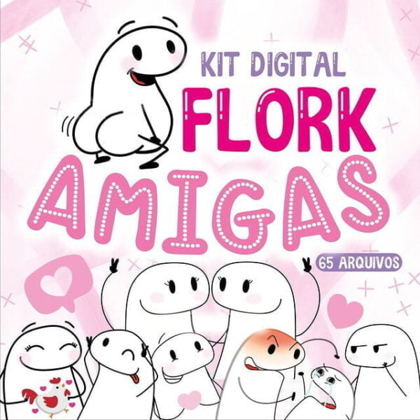 Estampas Flork Amigas Amizade Ilustrações Sublimação Caneca