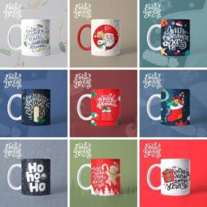 Estampas Natal Arquivos P Sublimação Canecas + Frases Png