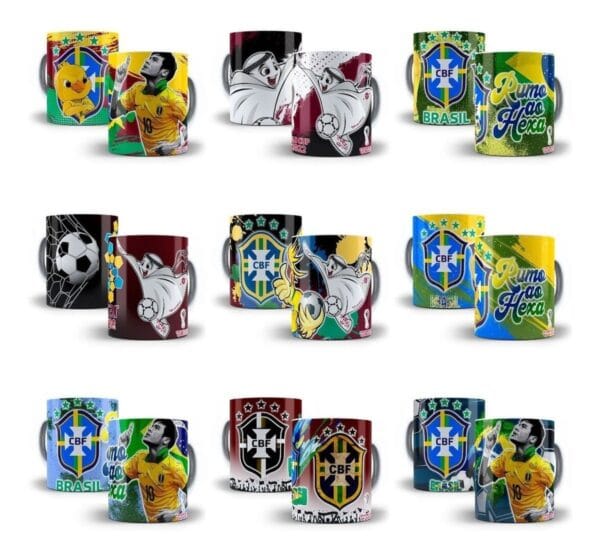 Estampas Sublimação Caneca Copa 2022 Qatar Editáveis Em Psd