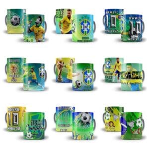 Estampas Sublimação Caneca Copa Do Mundo Editáveis Psd E Cdr