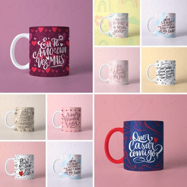 Estampas Sublimação Caneca Dia Dos Namorados 2022 Lettering