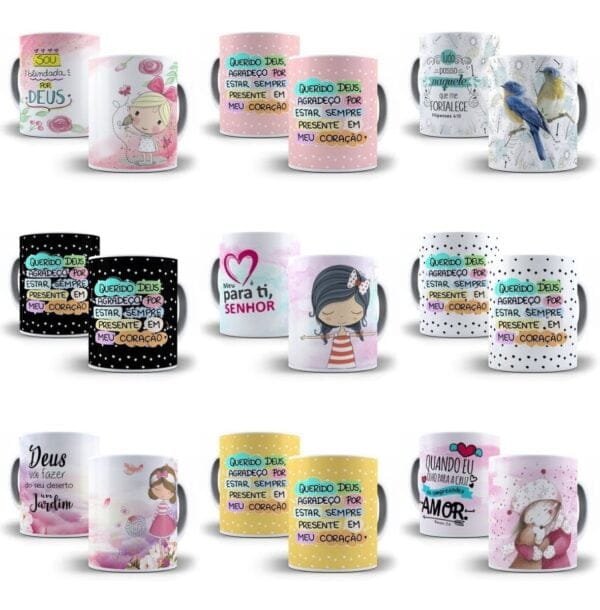 Estampas Sublimação Canecas Gospel Religião Evangélicas Jpg