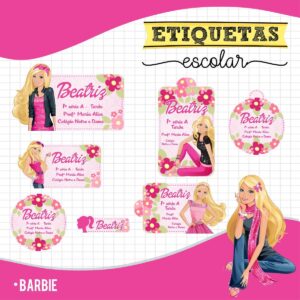 etiqueta escolar barbie arquivo digital etiqueta barbie 2