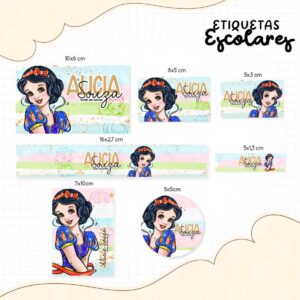 etiqueta escolar branca de neve arquivo digital escola
