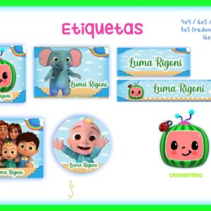 etiqueta escolar cocomelon arquivo digital etiquetas