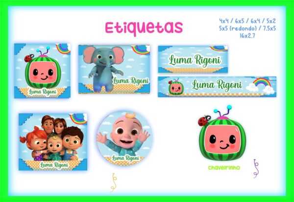 Etiqueta Escolar Cocomelon - Arquivo Digital