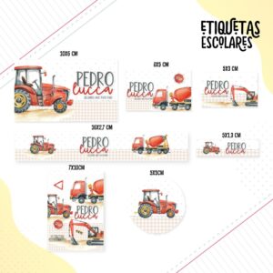 Etiqueta Escolar Construção - Arquivo Digital