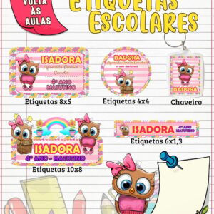 etiqueta escolar corujinha arquivo digital etiqueta escolar corujinha