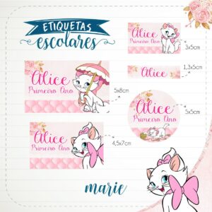 etiqueta escolar gatinha marie arquivo digital etiquetas 1