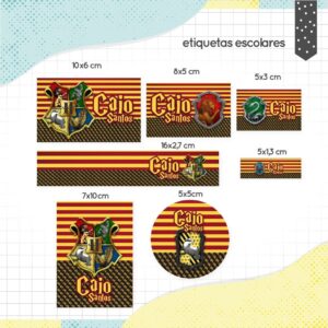 etiqueta escolar harry potter arquivo digital escolar