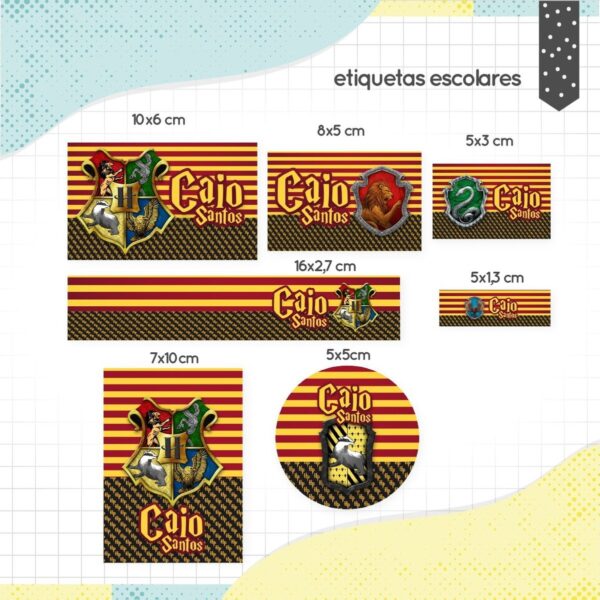 Etiqueta Escolar Harry Potter - Arquivo Digital