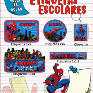 etiqueta escolar homem aranha arquivo digital aulas 3