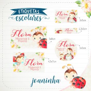 etiqueta escolar joaninha arquivo digital adesivo 1