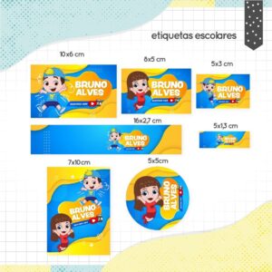 etiqueta escolar luccas e gigi arquivo digital adesivar