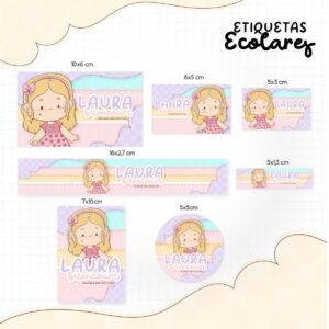 etiqueta escolar menininha loira arquivo digital etiquetas