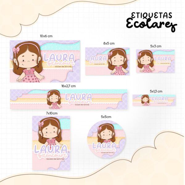 Etiqueta Escolar Menininha Morena - Arquivo Digital
